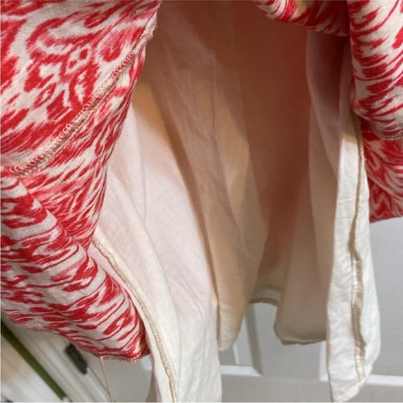 🛍Bundle sale🛍Cynthia Rowley Red tribal tunic dress linen size 8 - Picture 8 of 9